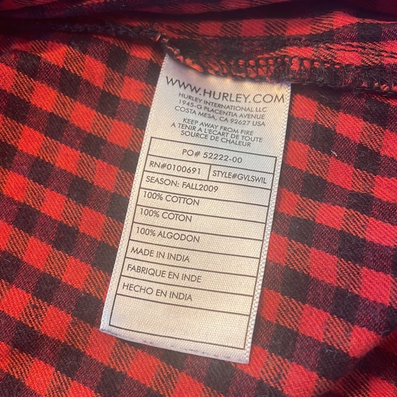 Hurley gingham long sleeve button down - Picture 4 of 4